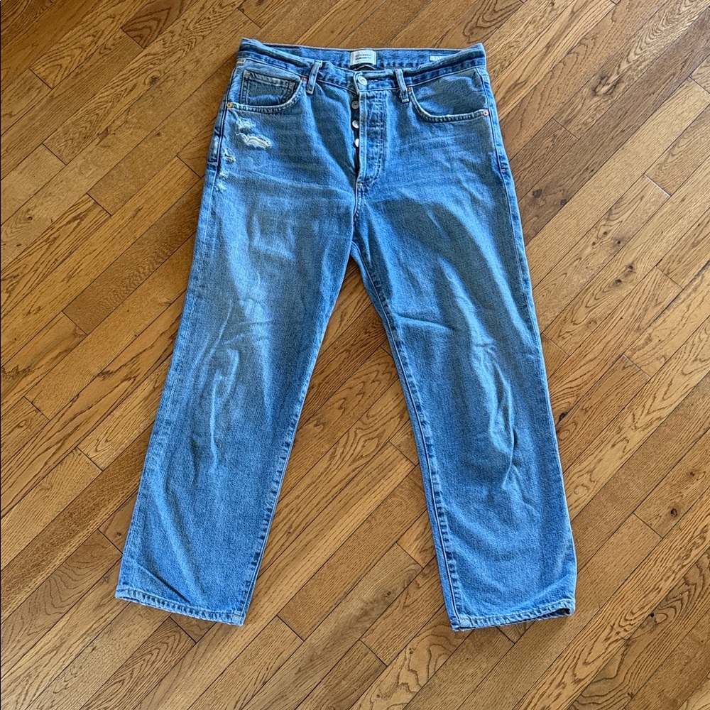 Citizens Of Humanity Emery Crop Light Blue Relaxed Jeans